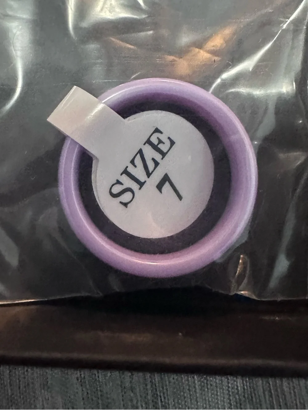 NWT Lavender Purple Handmade Ceramic Solid Band Ring Size 7 Glossy Minimalist